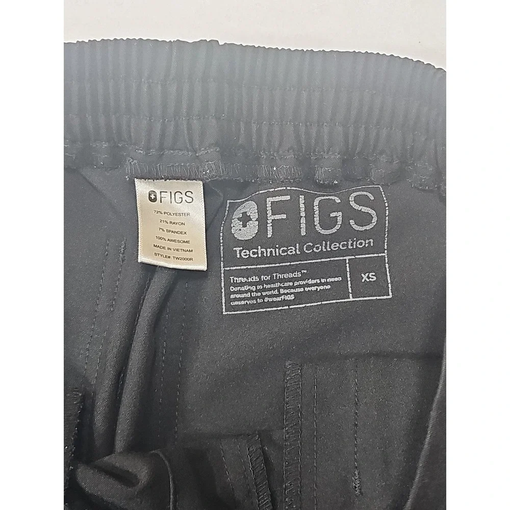 FIGS‎ Cargo Scrub Pants Utility Zip Pockets Drawstring Elastic Waist Women's XS